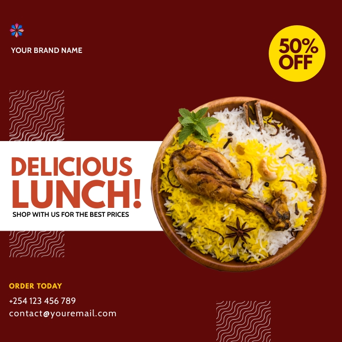 rice chicken food restaurant menu sale flyer Template | PosterMyWall