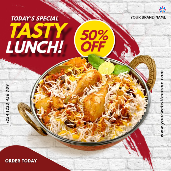 rice chicken food restaurant menu sale flyer Template | PosterMyWall