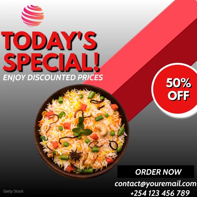 rice chicken food restaurant menu sale flyer Template | PosterMyWall