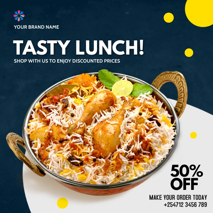 rice chicken food restaurant menu sale flyer Template | PosterMyWall