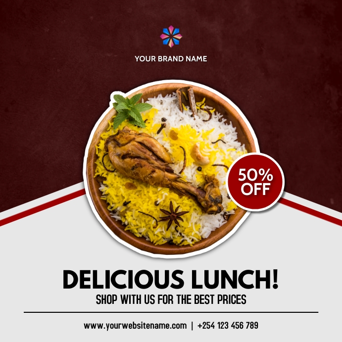 rice chicken food restaurant menu sale flyer Template | PosterMyWall