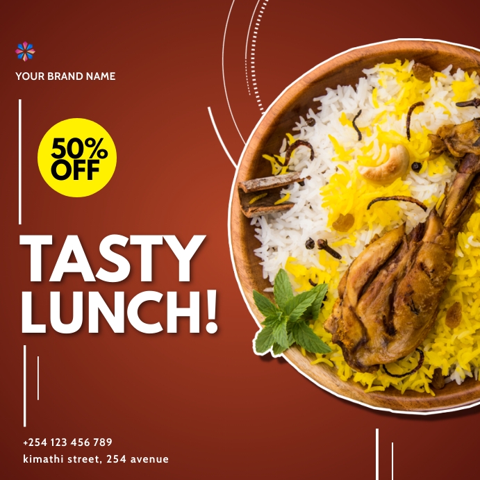 rice chicken food restaurant menu sale flyer Template | PosterMyWall