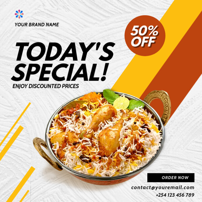 rice chicken food restaurant menu sale flyer Template | PosterMyWall