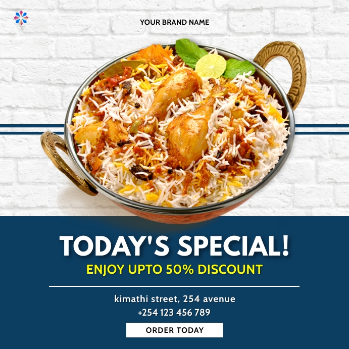 rice chicken food restaurant menu sale flyer Template | PosterMyWall