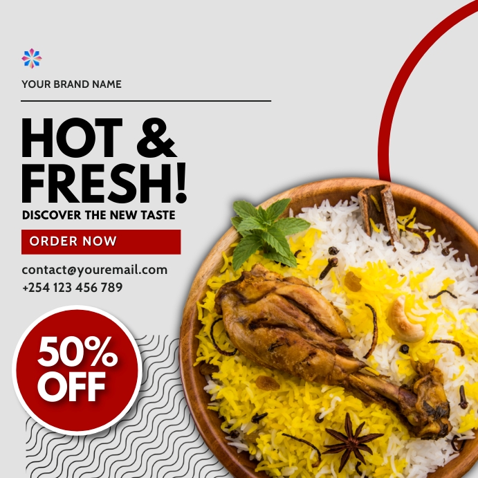 rice chicken food restaurant menu sale flyer Template | PosterMyWall