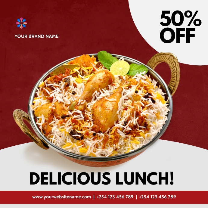 rice chicken food restaurant menu sale flyer Template | PosterMyWall