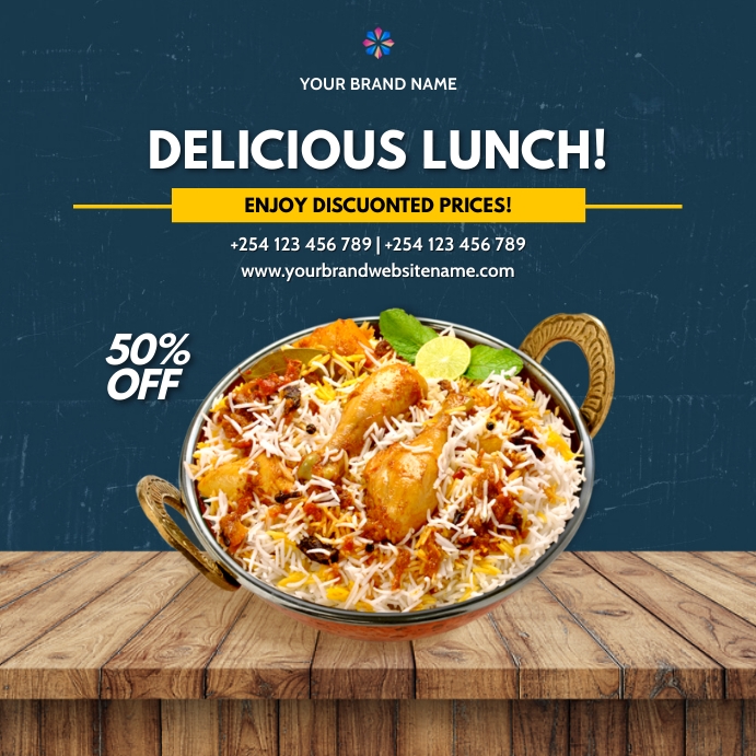 rice chicken food restaurant menu sale flyer Template | PosterMyWall
