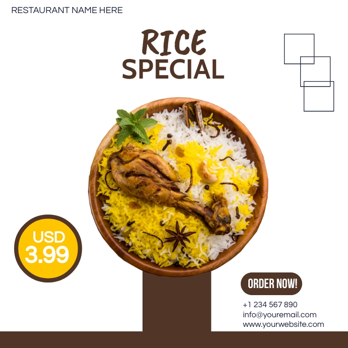 rice menu Template PosterMyWall