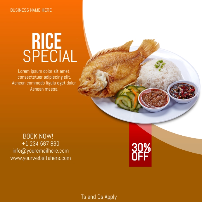 Sample Menu With Rice Copy of rice menu | PosterMyWall