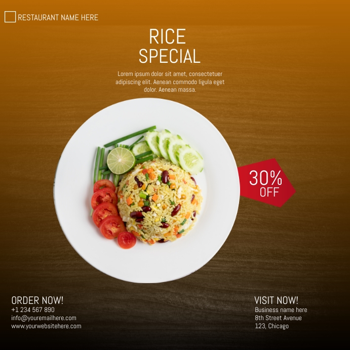 rice menu Template PosterMyWall