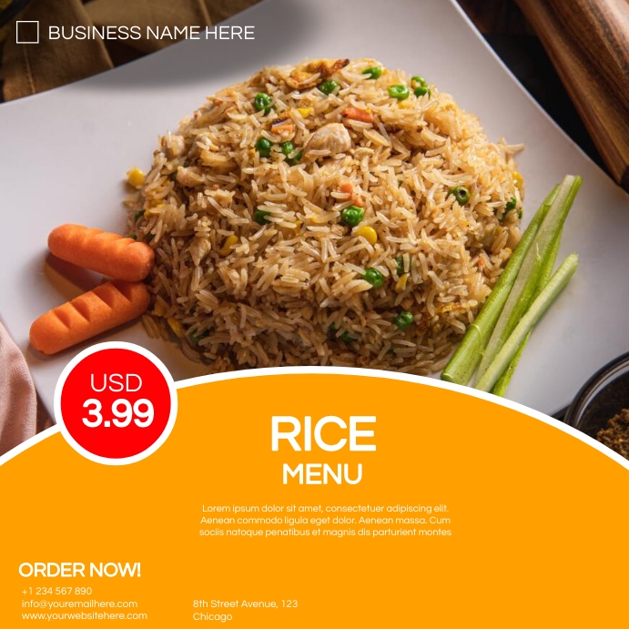 rice menu flyer Template | PosterMyWall