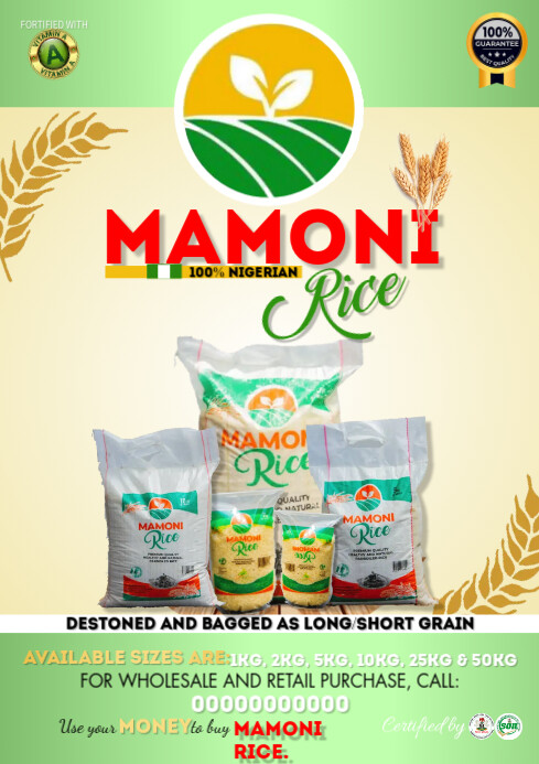 Advertising Rice Rice sales advert flyer Template | PosterMyWall