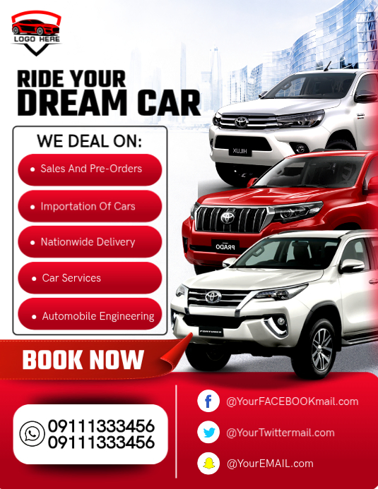 Car Sales And Services Flyers Template | PosterMyWall