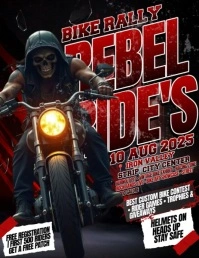 Ride. Rage. Rebel : Bike Rally Volantino (US Letter) template