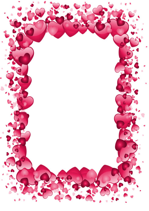 Right border of heart Valentine's Day A4 template