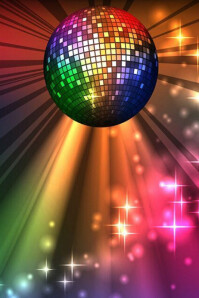 Rinbow disco vibes Poster template
