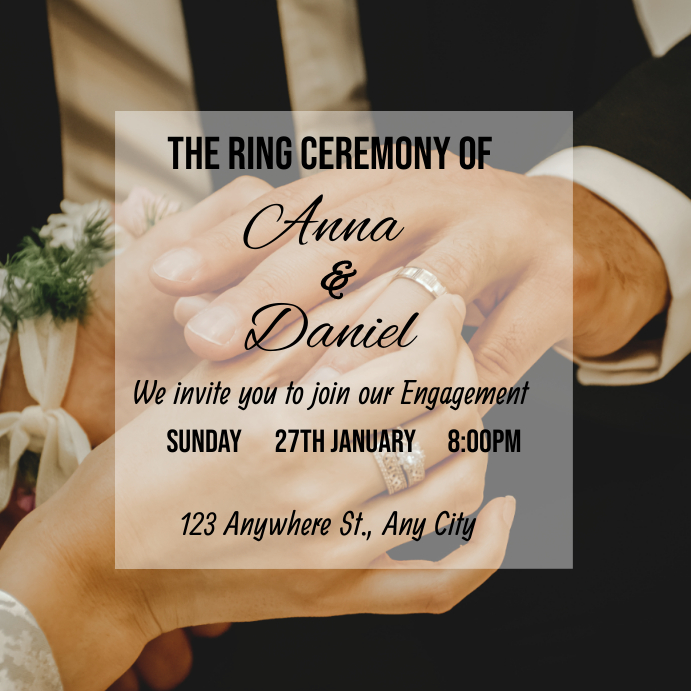 Send Ring Invitations ring ceremony invitation, engagement invite Template | PosterMyWall