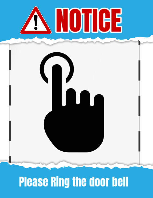 Plantilla de Ring door bell sign | PosterMyWall