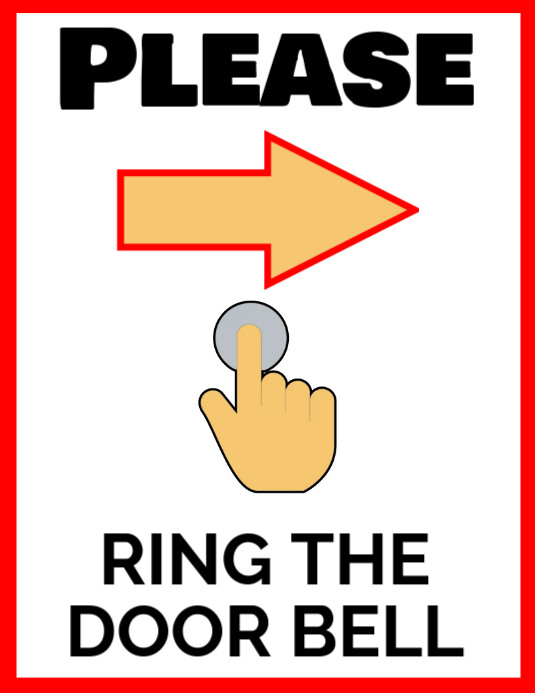 Copy of Ring the Bell With Deliveries Sign Template | PosterMyWall