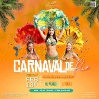 RIO CARNIVAL BRAZILLIAN invite TEMPLATE Cuadrado (1:1)