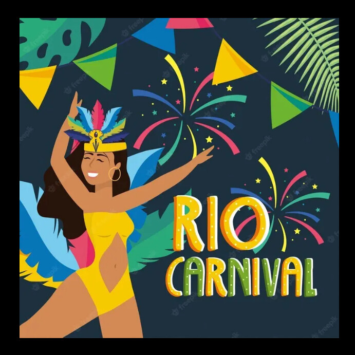 Rio carnival Instagram Post template