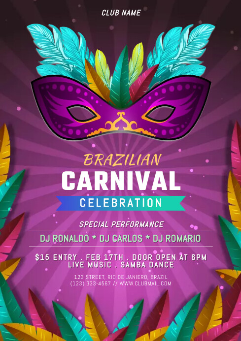 RIO CARNIVAL PARTY Template | PosterMyWall