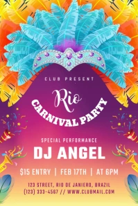 RIO CARNIVAL PARTY Poster template