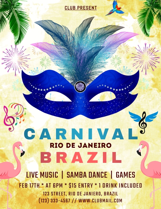 Plantilla de RIO CARNIVAL PARTY | PosterMyWall