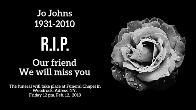 RIP Funeral Template | PosterMyWall