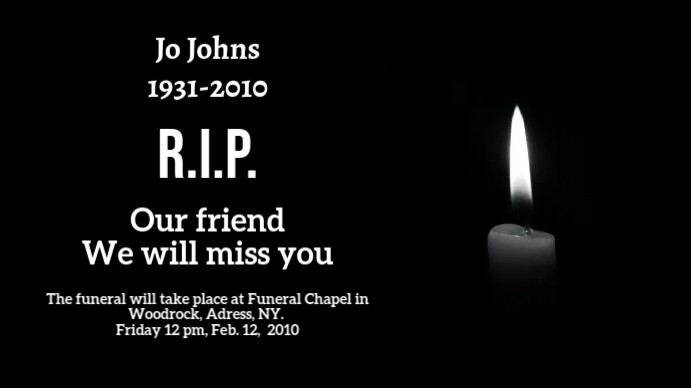 RIP Funeral Post w Candle Template | PosterMyWall