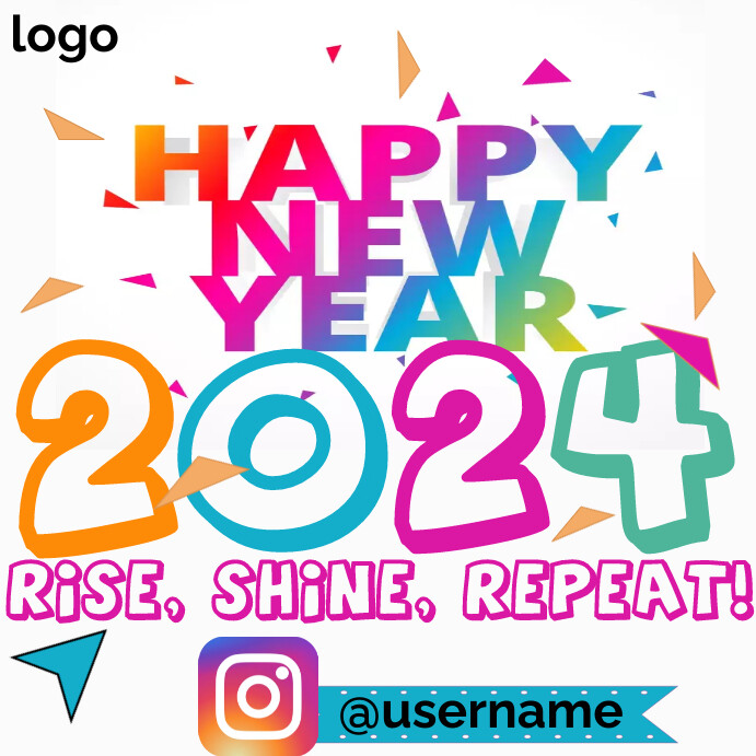 rise, shine, repeat 2024 Publicación de Instagram template