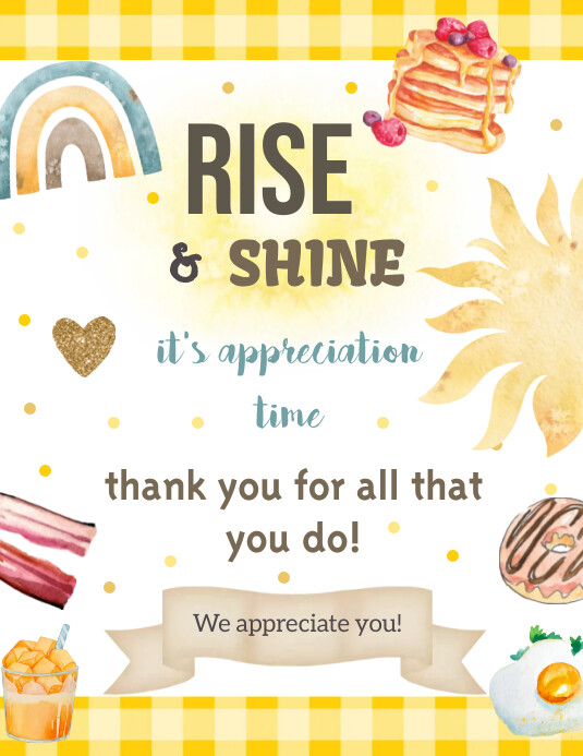 Rise and Shine Appreciation Week Decor, Template | PosterMyWall