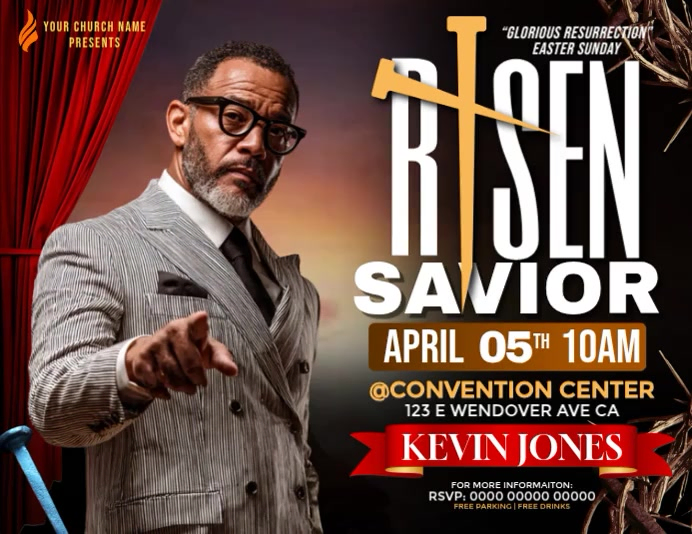 Copy of Risen Savior Brings Hope And Victory | PosterMyWall