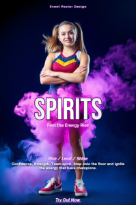 Rising Spirits – Cheerleading Poster Template Plakat