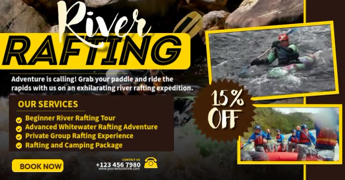 Plantilla de River Rafting Adventure Template | PosterMyWall