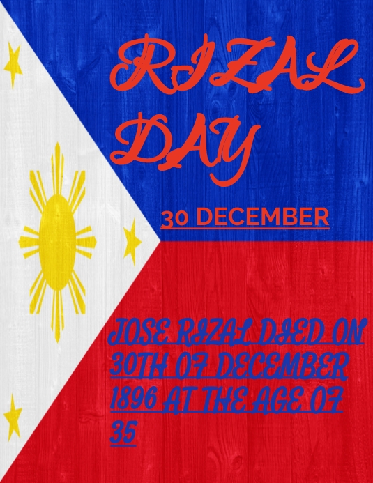 RIZAL DAY Template | PosterMyWall