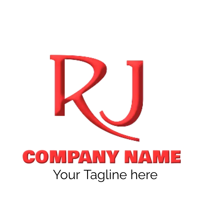 Red Rj Logo rj Logo Design Template | PosterMyWall