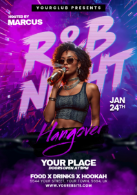 RnB party flyer A5 template