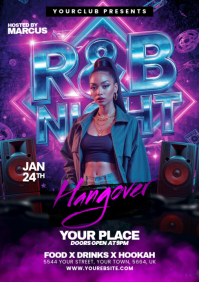 RnB party flyer A5 template