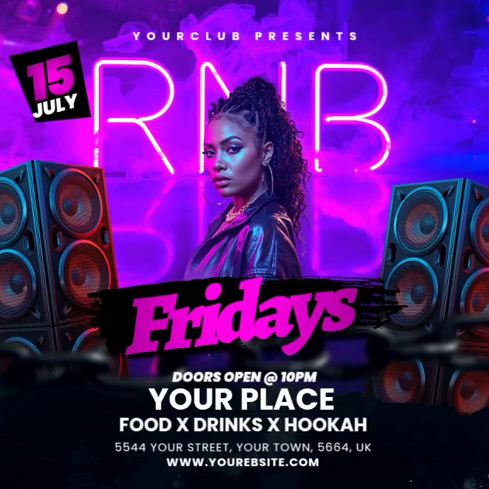 rnb party flyer Instagram Post template