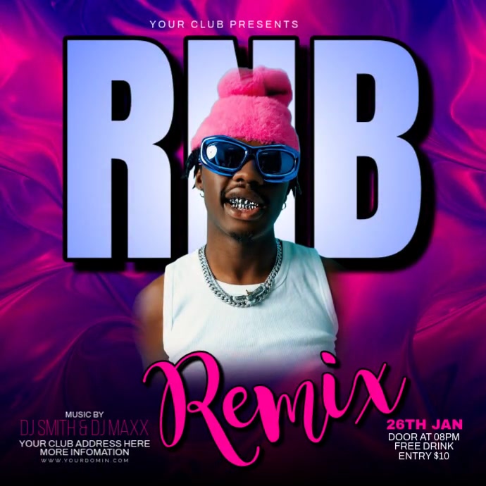 RNB REMIX Template | PosterMyWall