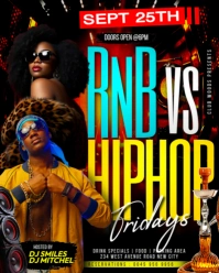 Rnb vs hiphop fridays  dj music battle night club party event promotion poster flyer template Instagram Portrait