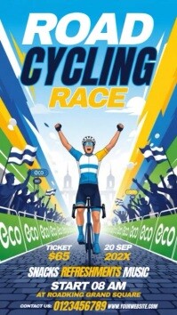 Road Cycling Event Digital Display (9:16) template
