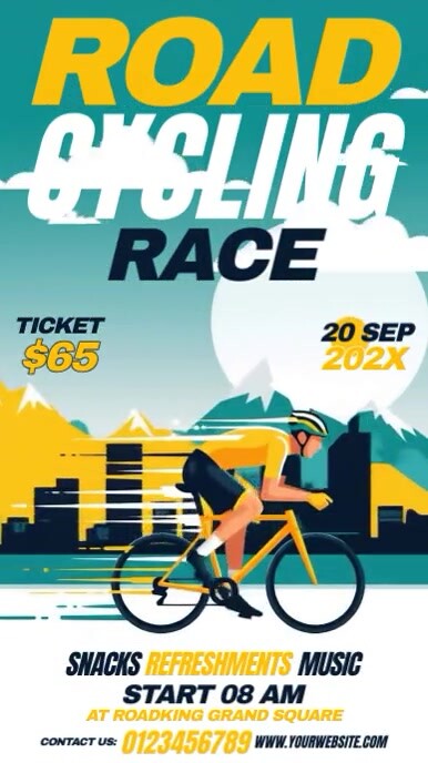 Road Cycling Race Ad Instagram Reel template