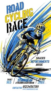 Road Cycling Race Reel do Instagram template