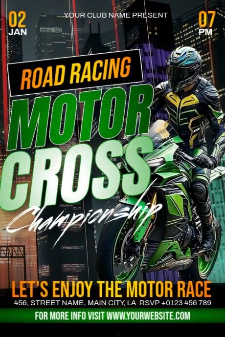 Road Racing Motor Cross Template | PosterMyWall