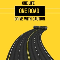 Road safety sign board Square (1:1) template