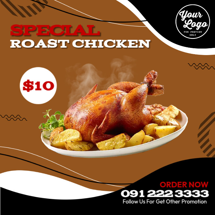 Roast Chicken Menu Template | PosterMyWall