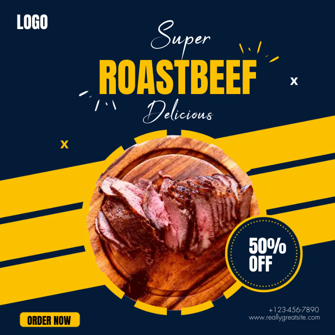 ROASTED BEEF MENU TEMPLATE | PosterMyWall