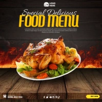 Roasted Chicken Ads Cuadrado (1:1) template